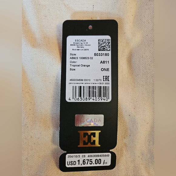 ESCADA Orange Leather and Suede Handbag - Picture 9 of 11